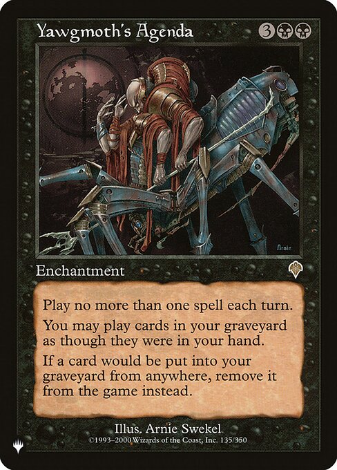 Yawgmoth's Agenda highlighted card art