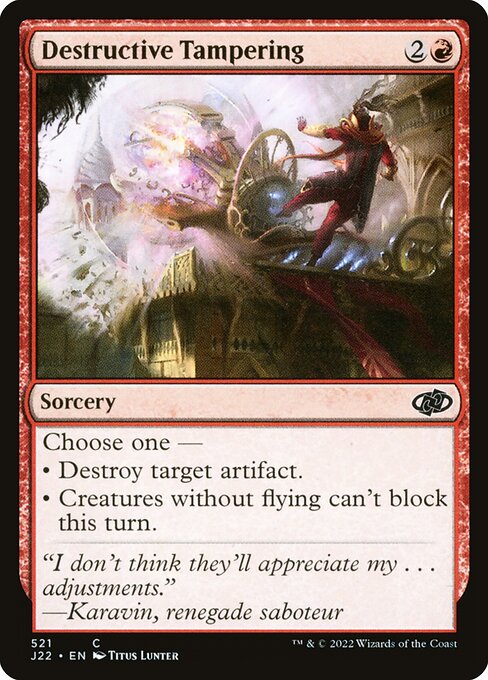Destructive Tampering highlighted card art