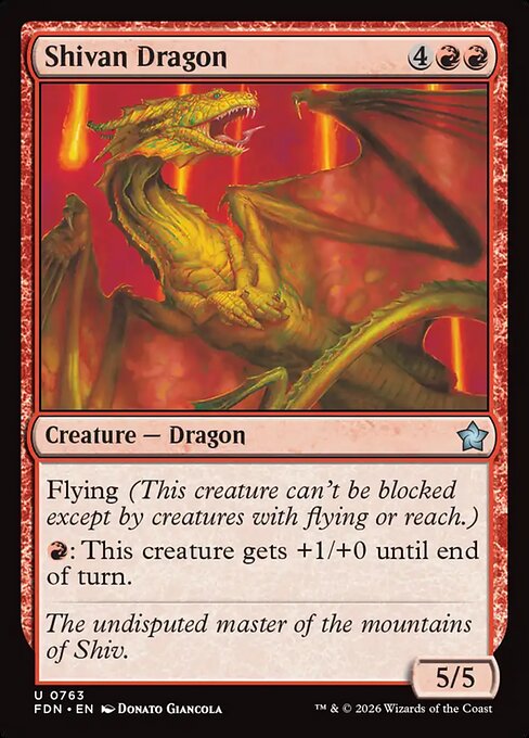 Shivan Dragon highlighted card art