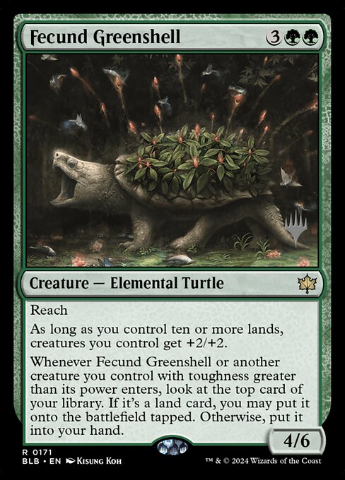 Fecund Greenshell from Bloomburrow Promos