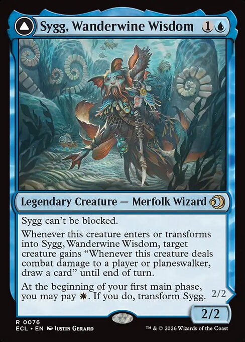 Sygg, Wanderwine Wisdom // Sygg, Wanderbrine Shield from Lorwyn Eclipsed