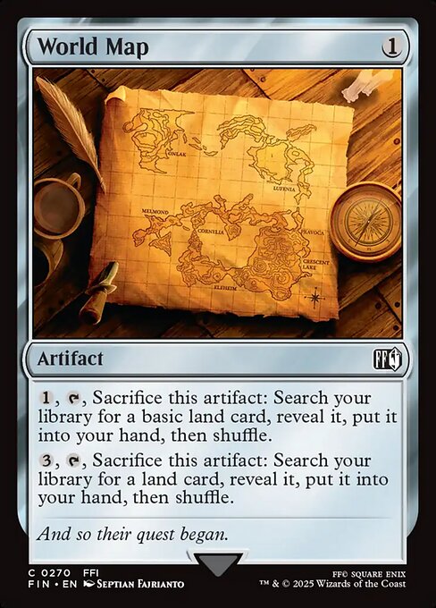 World Map highlighted card art