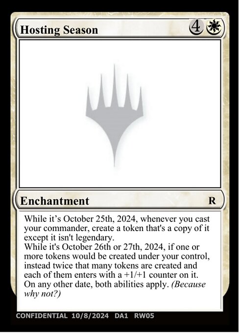 Hosting Season highlighted card art