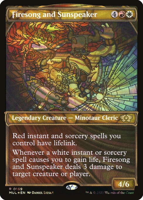 Firesong and Sunspeaker highlighted card art