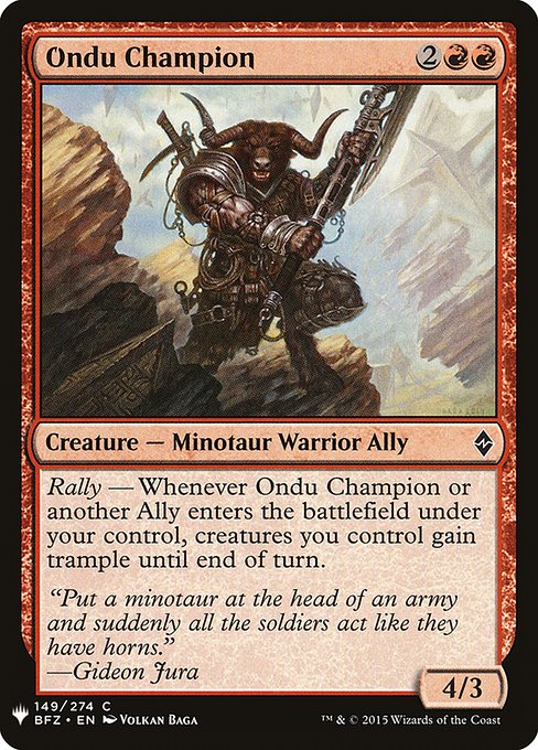 Ondu Champion highlighted card art