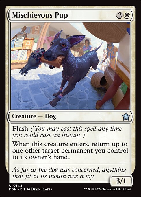 Mischievous Pup highlighted card art
