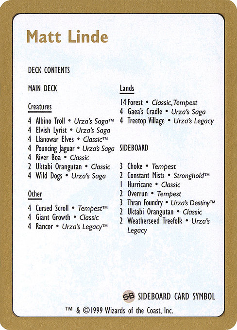 Matt Linde Decklist highlighted card art