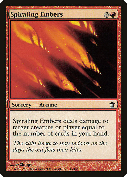 Spiraling Embers highlighted card art