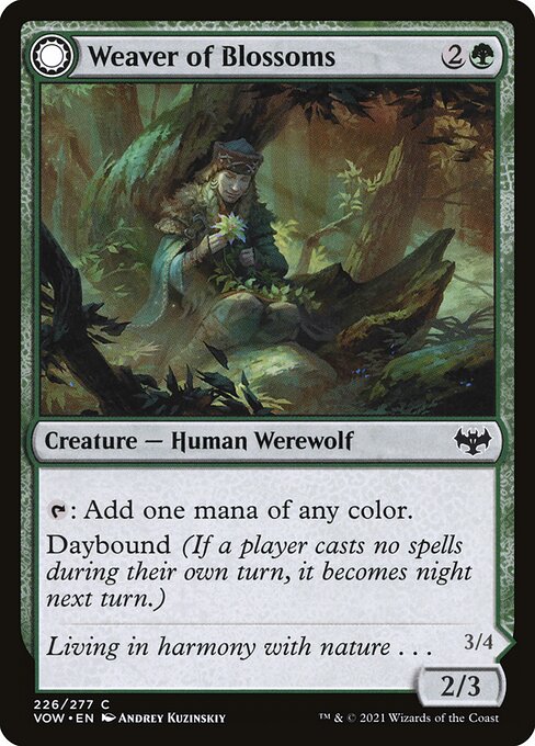Weaver of Blossoms // Blossom-Clad Werewolf from Innistrad: Crimson Vow