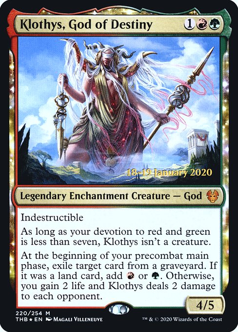 Klothys, God of Destiny from Theros Beyond Death Promos