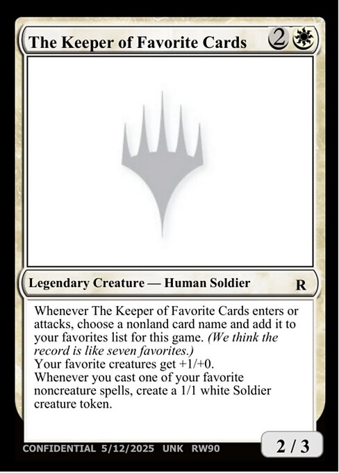 The Keeper of Favorite Cards from Unknown Event