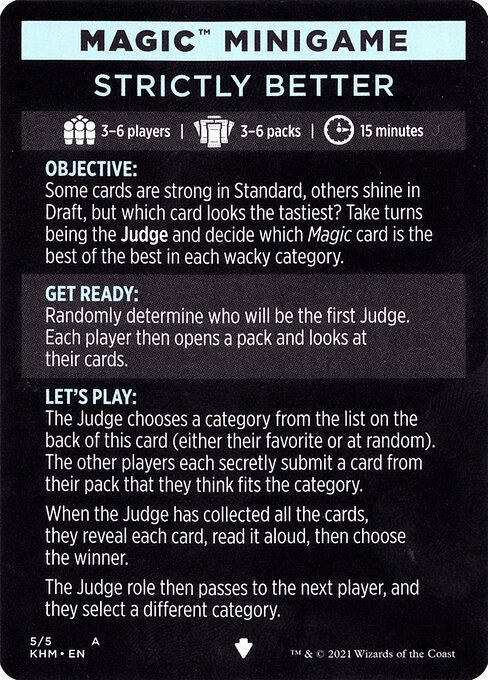 Strictly Better // Strictly Better (cont'd) from Kaldheim Minigames