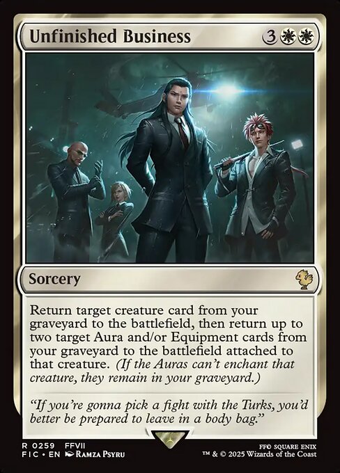 Unfinished Business highlighted card art