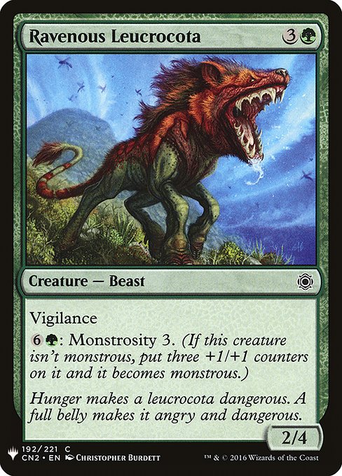 Ravenous Leucrocota highlighted card art