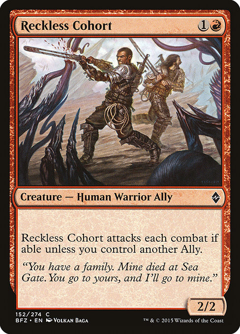 Reckless Cohort highlighted card art