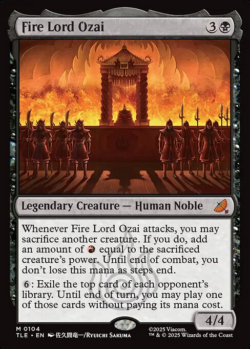 Fire Lord Ozai highlighted card art