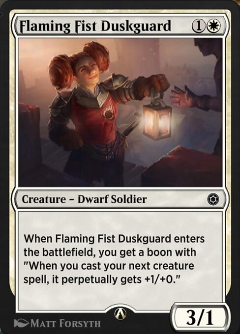 Flaming Fist Duskguard highlighted card art