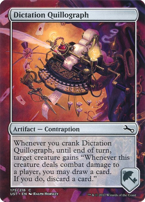 Dictation Quillograph highlighted card art