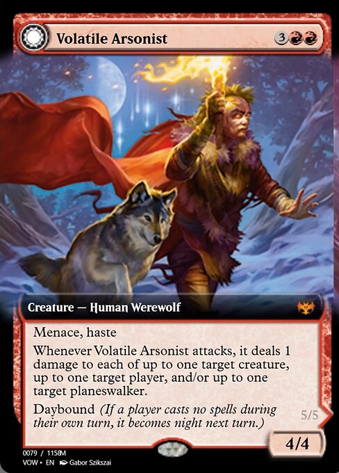 Volatile Arsonist // Dire-Strain Anarchist highlighted card art
