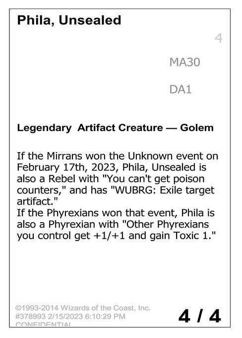 Phila, Unsealed highlighted card art