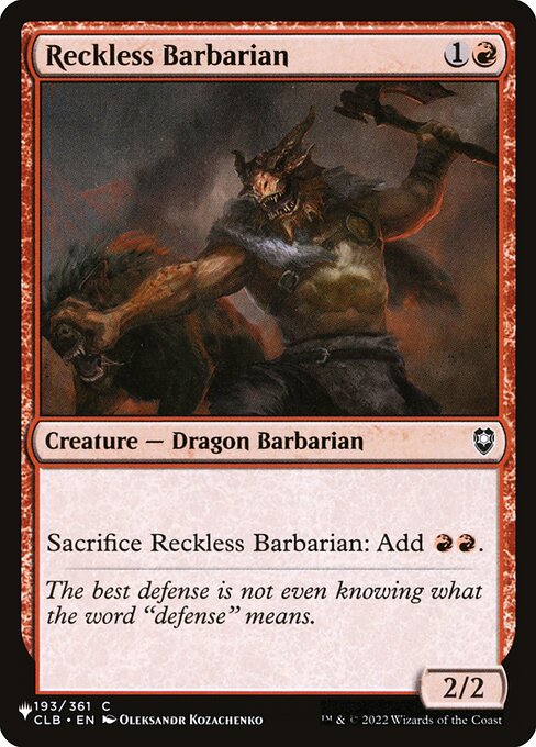 Reckless Barbarian highlighted card art