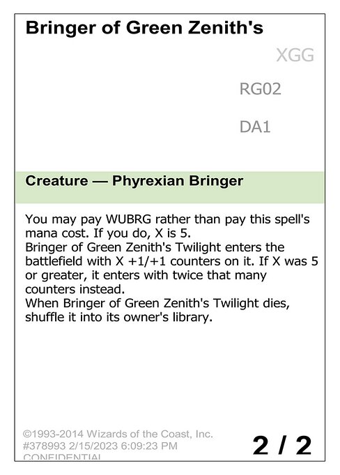 Bringer of Green Zenith's Twilight highlighted card art