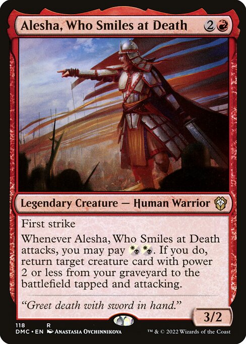 Alesha, Who Smiles at Death highlighted card art