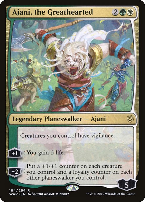 Ajani, the Greathearted from War of the Spark Promos