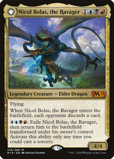 Nicol Bolas, the Ravager // Nicol Bolas, the Arisen from Core Set 2019