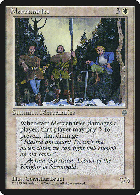 Mercenaries highlighted card art