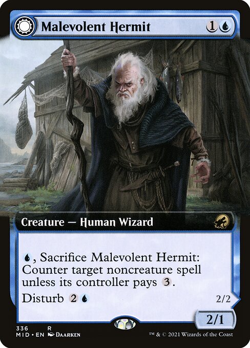 Malevolent Hermit // Benevolent Geist from Innistrad: Midnight Hunt
