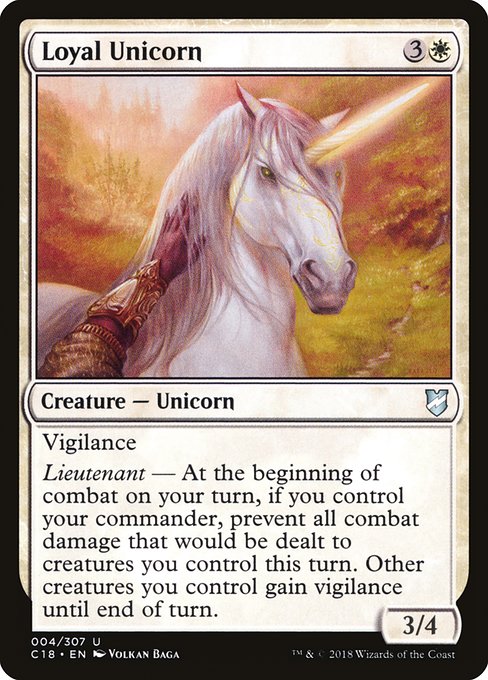 Loyal Unicorn from Commander 2018