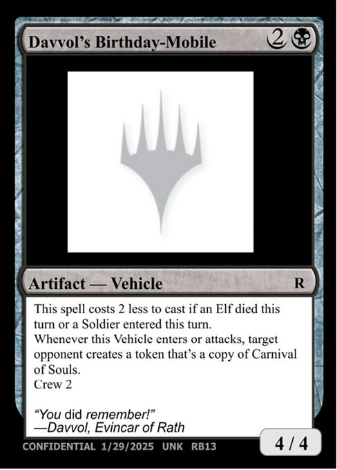 Davvol's Birthdaymobile highlighted card art