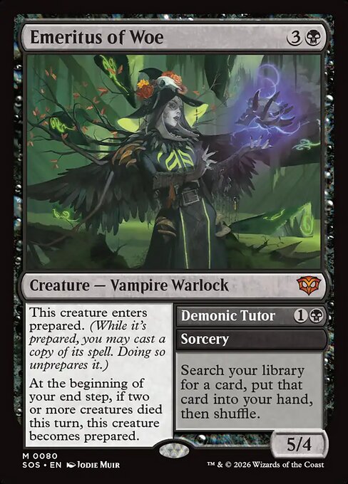 Emeritus of Woe // Demonic Tutor highlighted card art