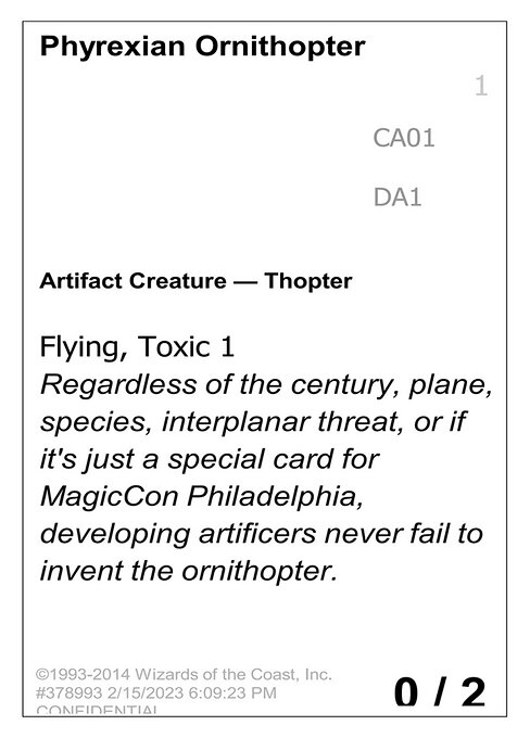 Phyrexian Ornithopter highlighted card art