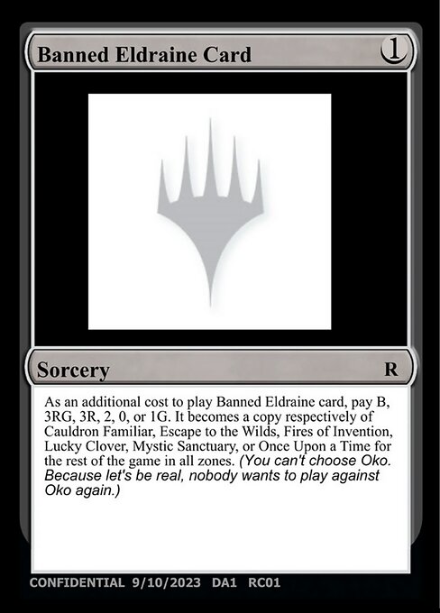 Banned Eldraine Card highlighted card art