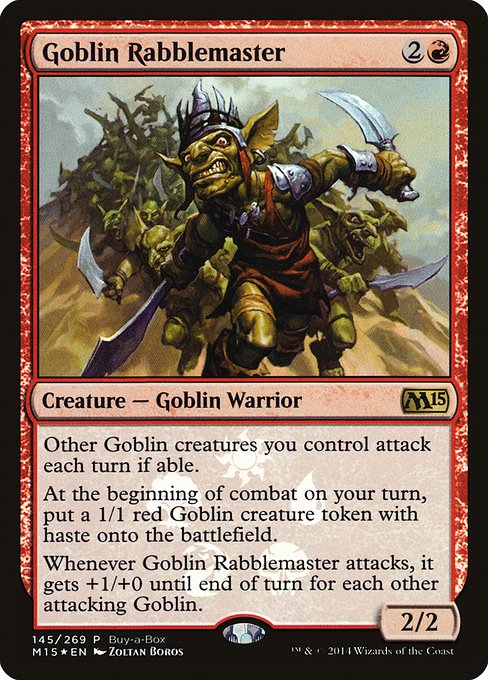 Goblin Rabblemaster from Magic 2015 Promos