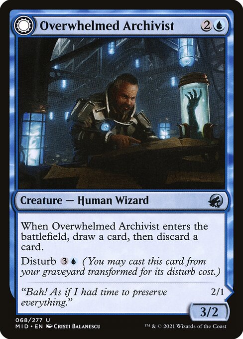 Overwhelmed Archivist // Archive Haunt from Innistrad: Midnight Hunt