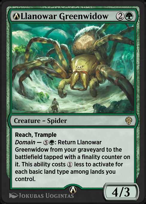 A-Llanowar Greenwidow highlighted card art