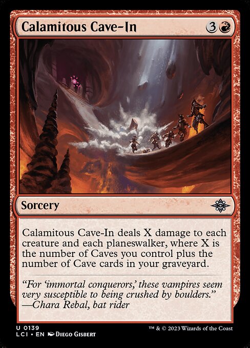 Calamitous Cave-In highlighted card art