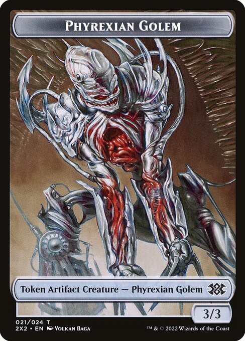 Phyrexian Golem from Double Masters 2022 Tokens