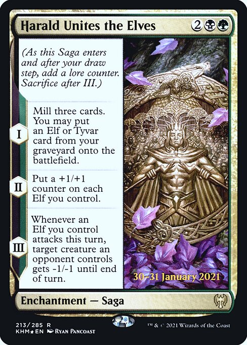 Harald Unites the Elves highlighted card art
