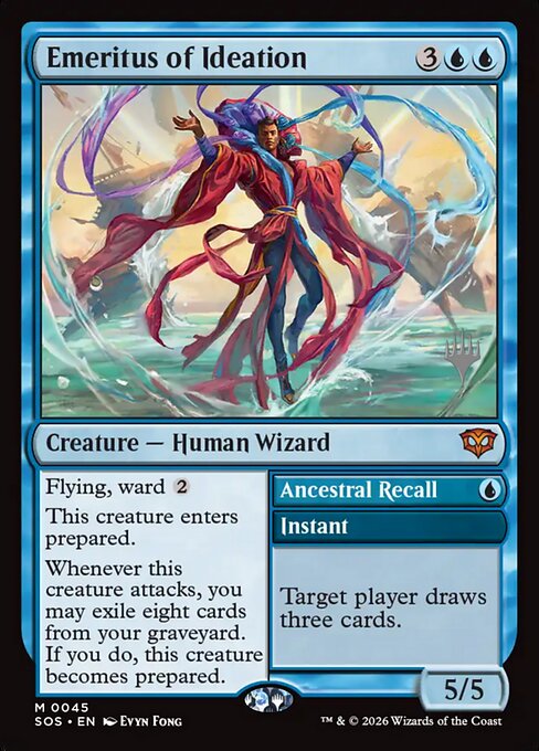 Emeritus of Ideation // Ancestral Recall from Secrets of Strixhaven Promos
