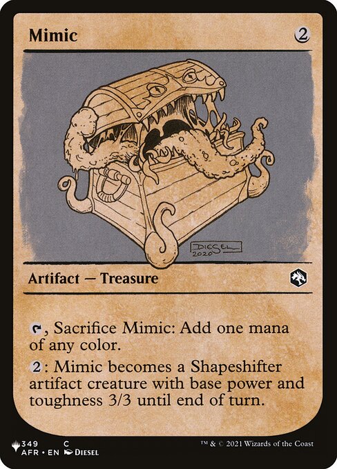 Mimic highlighted card art