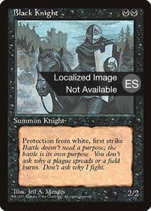 Black Knight from Fourth Edition Foreign Black Border