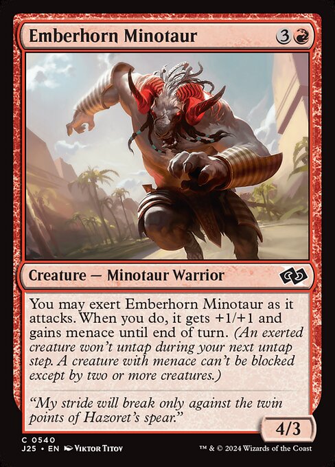 Emberhorn Minotaur highlighted card art