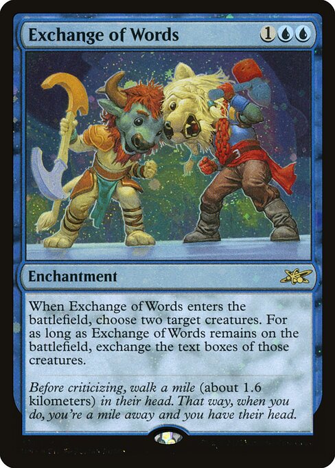 Exchange of Words highlighted card art