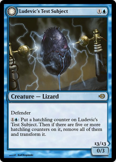 Ludevic's Test Subject // Ludevic's Abomination highlighted card art