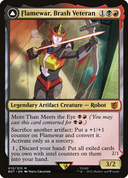 Flamewar, Brash Veteran // Flamewar, Streetwise Operative from Transformers
