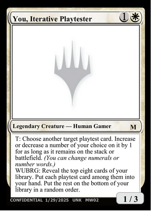 You, Iterative Playtester highlighted card art